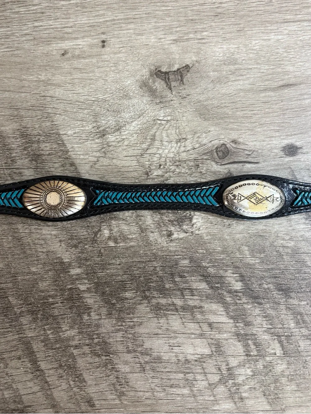 Men's SOUTHWESTERN Black Leather SILVER CONCHO Tapered RANGER Cowboy RODEO BELT